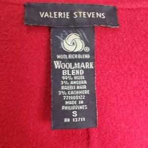 Valerie Stevens Jackets & Coats - Valerie Stevens Red Wool Angora Cashmere Blazer Valerie Stevens Jackets & Coats - Valerie Stevens Red Wool Angora Cashmere Blazer